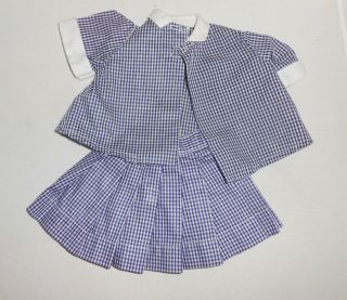 Doll Clothing Terri Lee 2 Piece Blue And White Checked Summer Suit Tagged 1950s
