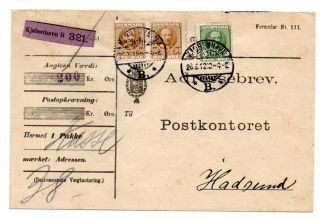 Denmark: Address Letter Insured Copenhagen 1912.