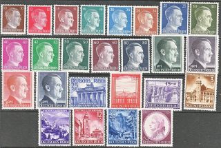 Stamp Germany Year 1941 Mi 762 - 810 Set Wwii 3rd Reich Hitler Mozart Mng