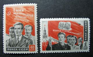 Russia 1950 1458 - 1459 Mnh Og Russian Soviet Ussr May 1st Labor Day Set $76.  00