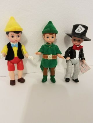 Disney Mcdonalds Madame Alexander 5 " Pinocchio,  Peter Pan And Mad Hatter
