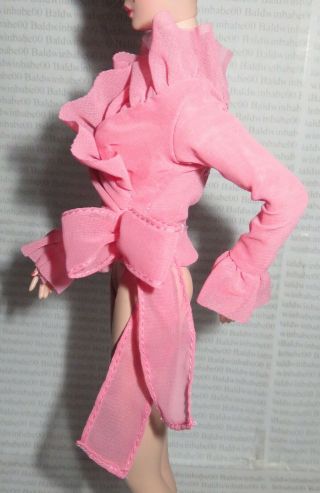 Top Mattel Barbie Doll Silkstone Model Life Pink Ruffle Blouse Shirt Accessory