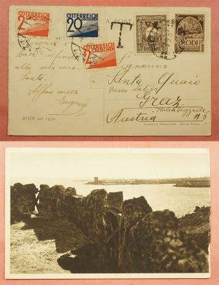 1931 Italy Rodi Issues On Postcard To Austria Postage Due