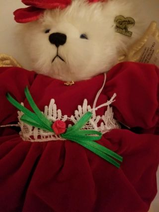 Annette Funicello Natale Angel Wings Teddy Bear In Red Velour Dress