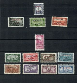 French Colonies Alaouites Complete Set Of Mh View Stamps Lot (alao 62)
