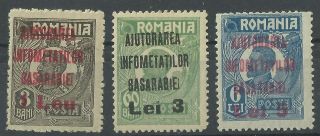 Romania 1923 Help For Bessarabia,  Aid,  Relief Stamps Set,  Overprint