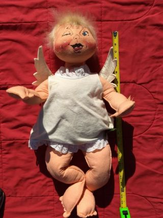 Large (28 Inches) 1990 Annalee Mobilitee Doll - - Winking Christmas Angel
