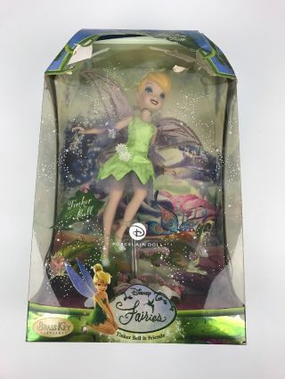 Disney Fairies Tinker Bell Porcelain Keepsake Doll 2007 Brass Key