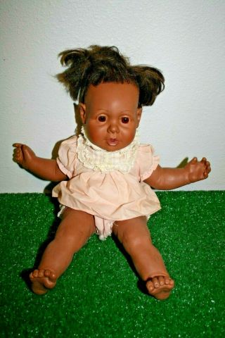 1984 Hasbro J Turner Real Baby Open Eyes African American Or Hispanic Doll 22 "