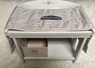 American Girl Bitty Baby Changing Table With Pad & Storage Bin