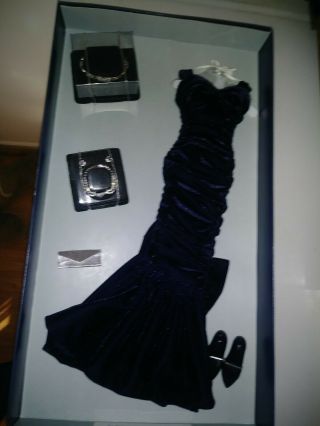 Franklin Princess Diana Doll Midnight Blue Gown W/accessories Outfit