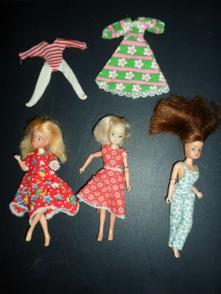 5 Outfits Clothes To Fit Pippa Dawn Type Doll,  3 Unkown Dolls For Spares