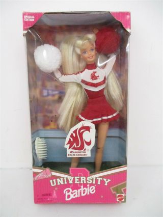 Vintage 1996 Washington State University Cheerleader University Barbie,  Iob