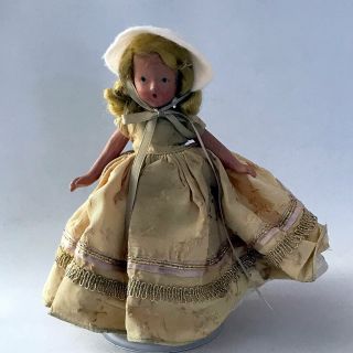 Vintage Nancy Ann Storybook 7 " Bisque Doll With Jointed Arms & Legs Slim Body