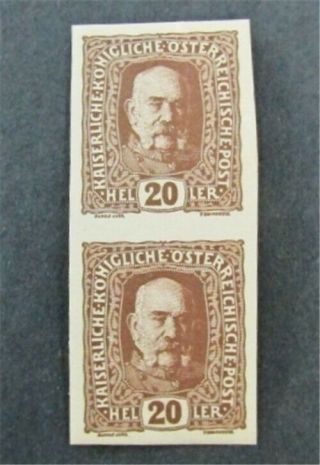 Nystamps Austria Stamp 151 Og Nh $68 Imperf Pairs