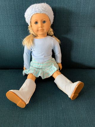 American Girl Doll Truly Me 18” Blonde Hair Blue Eyes Nude Braids Blue Outfit
