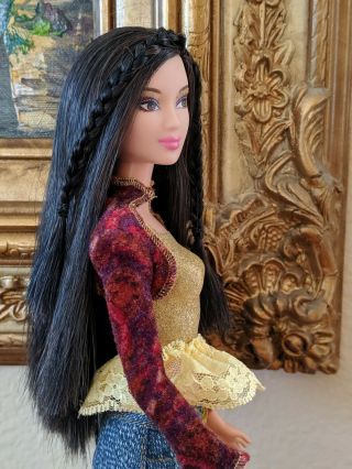 Barbie Fashion Fever Lea Doll J1381 2006 Gold Glitter,  Lace & Denim