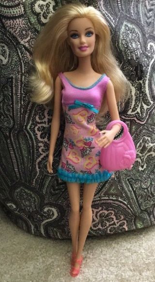 Barbie Doll Fashionista Model Muse Pose Blonde Hair Dress Shoes Purse Mattel
