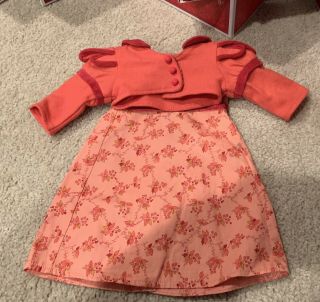 American Girl Caroline’s Travel Dress Complete EUC RETIRED Dress Bonnet Boots 2