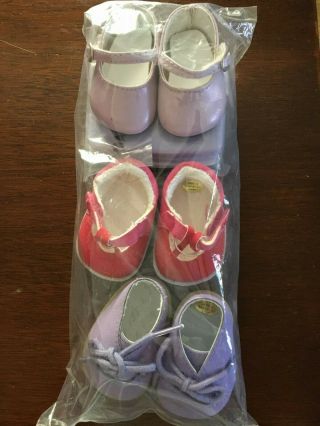 American Girl Bitty Baby 3 Pairs Of Shoes And Baby Wipes Holder