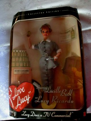I Love Lucy Doll " Lucy Does A Tv Commercial " 1997 Mattel Doll Nib Lucille Ball