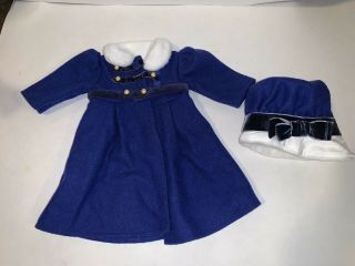 American Girl Doll Outfit Clothes Caroline Blue Coat & Hat