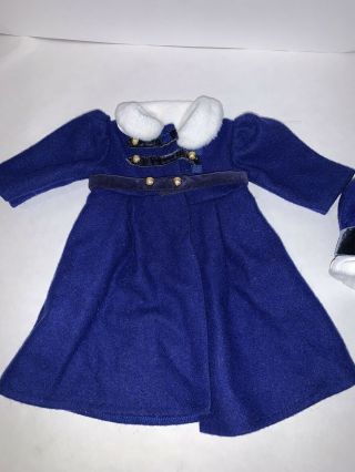 American Girl Doll Outfit Clothes Caroline Blue Coat & Hat 3
