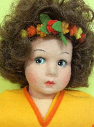 Lenci “alice” Italian Felt Doll,  13 Inch,  1986