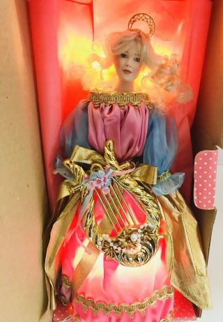 Lighted Treetop Angel Porcelain Doll Christmas Tree Topper By Patricia Rose