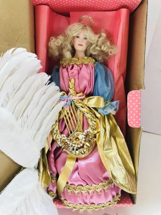 Lighted TREETOP ANGEL Porcelain Doll Christmas Tree Topper By Patricia Rose 3