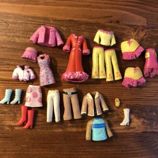 Polly Pocket Doll Rubber Doll Clothes And Accessories Plus Carrying Case
