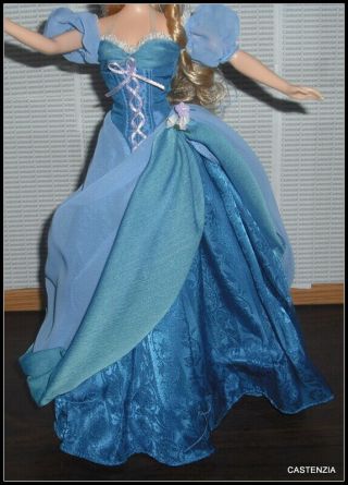 Dress Barbie Doll Silkstone Jude Deveraux Blue Taffeta Chiffon Evening Gown