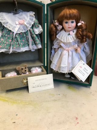 Marie Osmond Porcelain Vanessa Doll Trunk Doll Series Dresses,  Booties,  T Bear