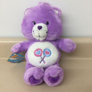 Care Bears Purple Bear Share Bear 12” Plush Lollipops With Tags Ar188