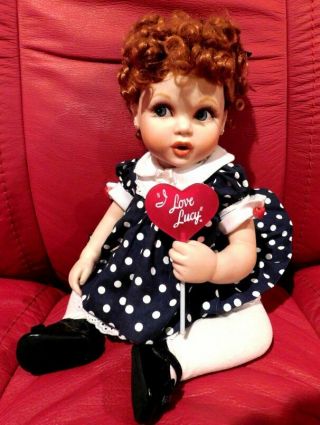 Franklin I Love Lucy Portrait Porcelain Baby Doll With Lollipop & Brochure