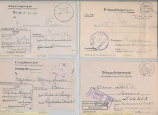 Germany France Ww2 Stalag Pow Prisoner Of War Covers Cards Letters X 7 (ad106