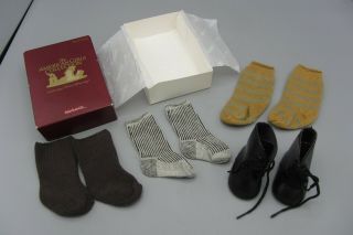 American Girl Kirsten Shoes & Socks Set W/ Box - Retired For 18 " Dolls