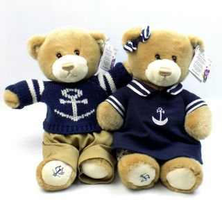 Gund Brooks Brothers Teddy Bear Pair Make A Wish Khakis Blue Sailing