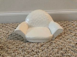 Poupee Millet Ceramic Doll Chair Signed Pablo 91 White
