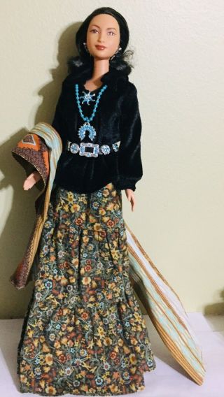 Mattel 1998 Native American Barbie Doll W/ Faux Turquoise Jewelry
