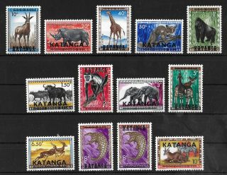 Katanga 1960 Nh Complete Set Of 12 Michel 6 - 17 Cv €50 Vf