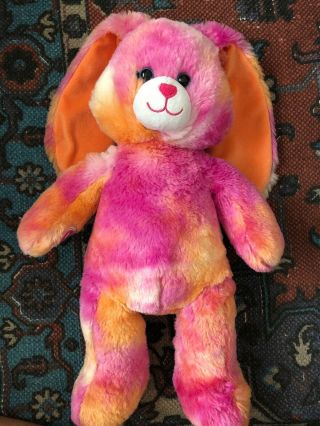 16” Build A Bear Plush Pink & Orange Tie Dye Bunny Rabbit Myrtle Beach