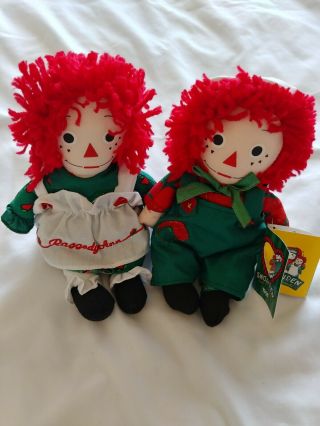 1998 Raggedy Ann And Andy Snowden Christmas Dolls 8 ",  Good