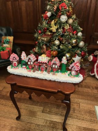 Dollhouse Miniature Artisan Signed Christmas Village Gingerbread Set