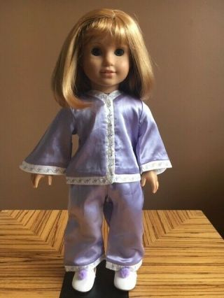 American Girl Doll Nellie’s Pajamas With Slippers & Trading Card,  Am Hanger
