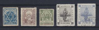Maroc 1896 - 1898,  Local Courier Posts,  5 Stamps