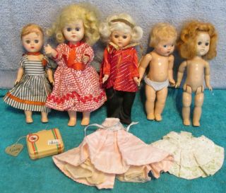Vtg Vogue Ginny & Toddles Composition Dolls,  Other Hard Plastic Dolls Variety