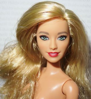 (c74) Nude Barbie Blonde Blue Eyes Fashionista Raquelle Face Doll For Ooak