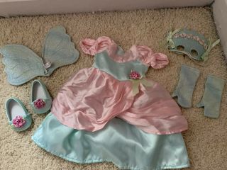 American Girl Doll Cecile Marie - Grace Fancy Dress,  Gloves,  Shoes,  Mask,  Wings