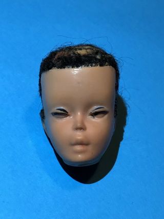 Vintage 1960 Raven Hair Barbie 3 Or 4 Ponytail 850 Head Only Tlc Ooak